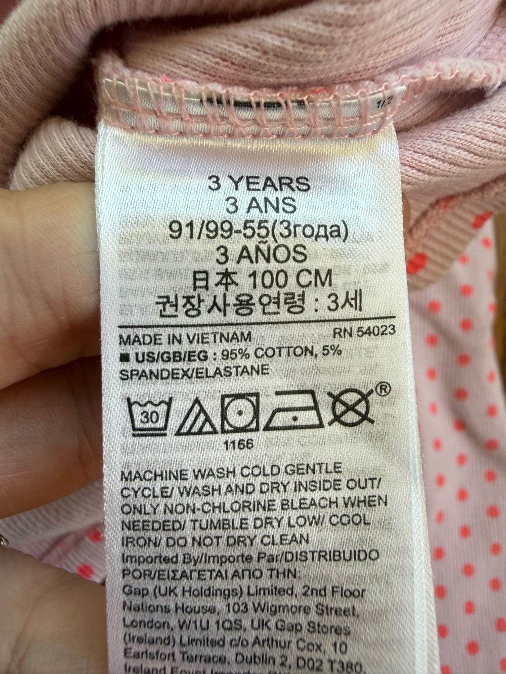 Gap Pink Polka Dot Mock Neck Top Sz 3 - Picture 5 of 5